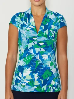 Anthea Crawford Tops<Cora Palm Jersey Top Blue