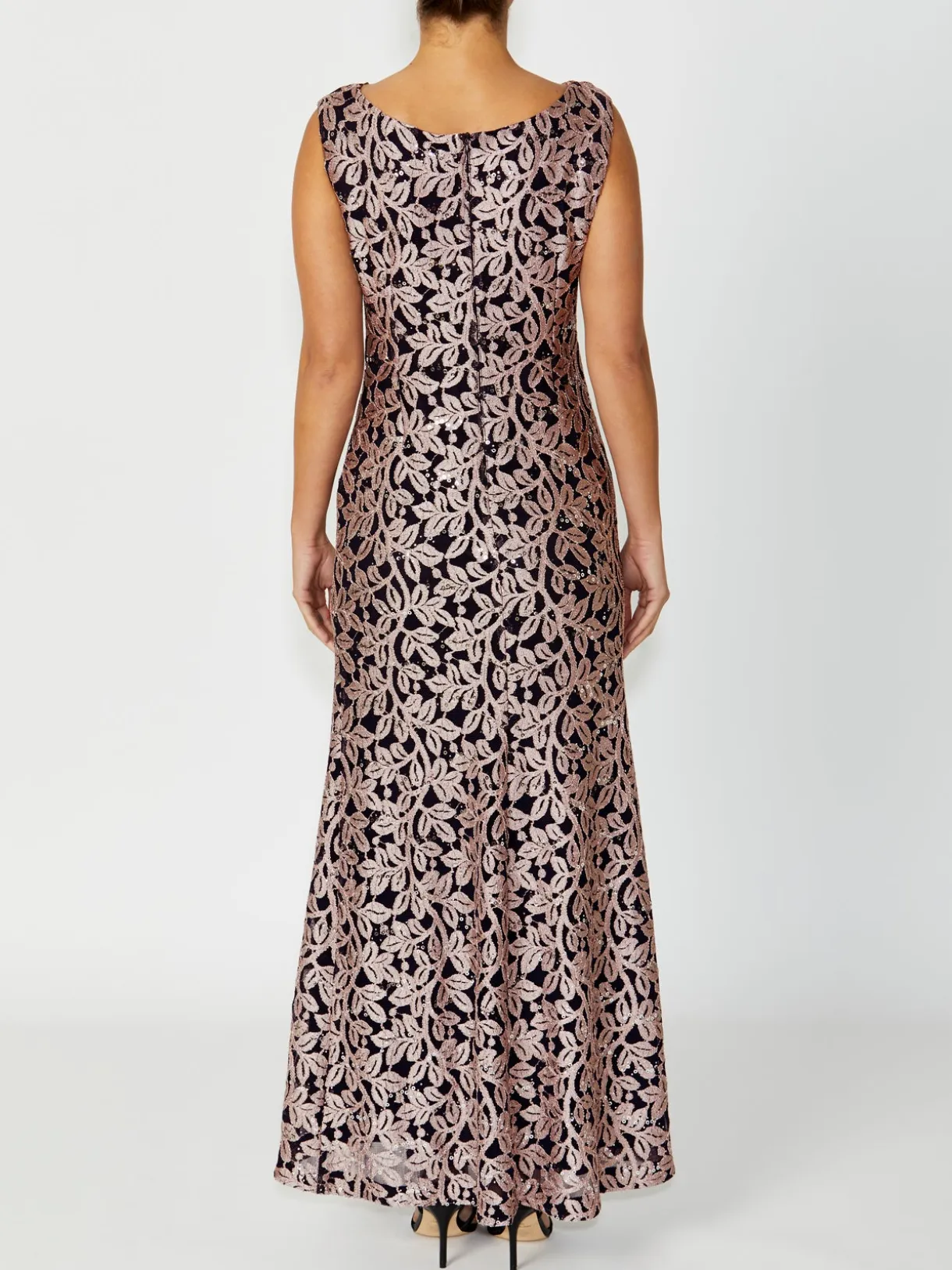Anthea Crawford Mother Of The Bride|Floor Length Gowns<Elisa Musk Cowl Neck Gown Navy/Musk