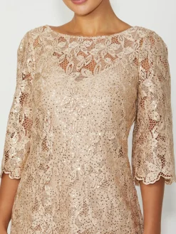 Anthea Crawford Mother Of The Bride|Event Dresses<Geneieve Gold Lace Dress Champagne