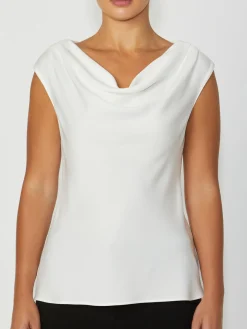 Anthea Crawford Tops<Harmony Cowl Neck Top Ivory