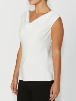 Anthea Crawford Tops<Harmony Cowl Neck Top Ivory