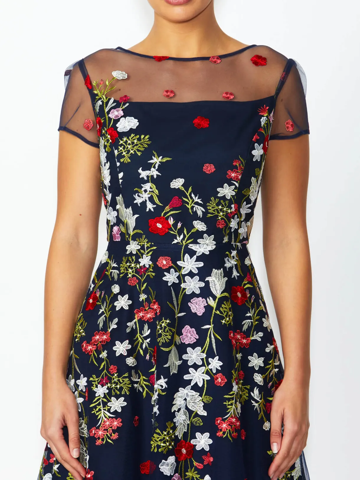 Anthea Crawford Mother Of The Bride|Event Dresses<Leila Embroidered A-Line Dress Navy