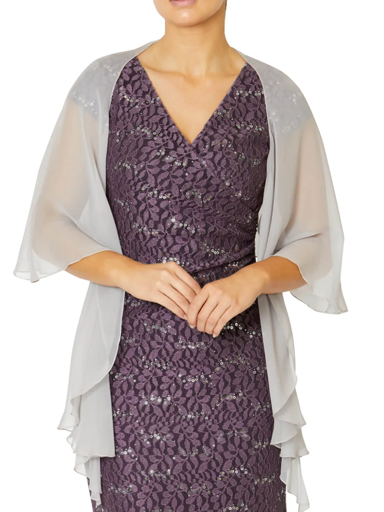 Anthea Crawford Shrugs<Silk Shrug Misty Lilac
