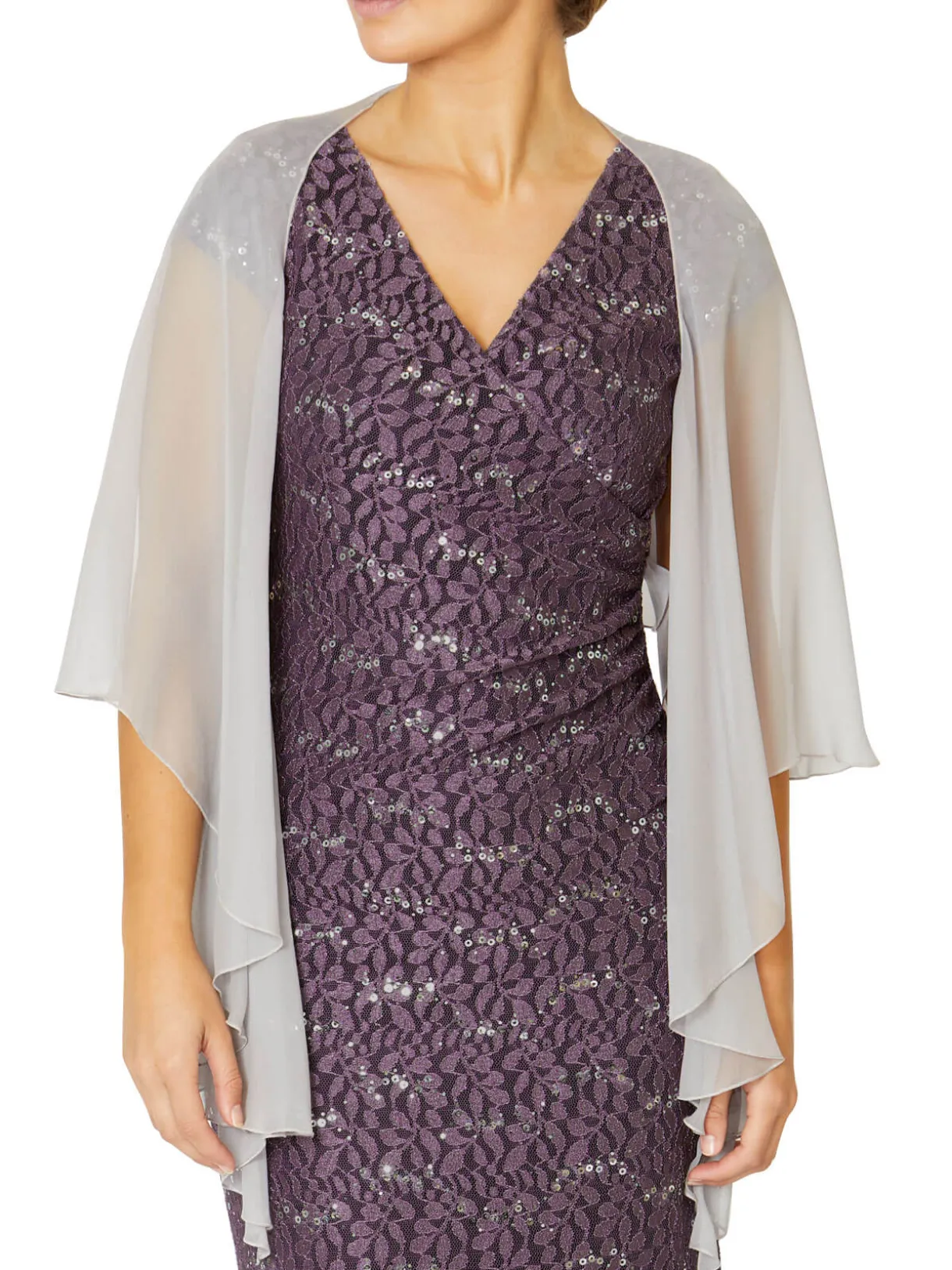 Anthea Crawford Shrugs<Silk Shrug Misty Lilac