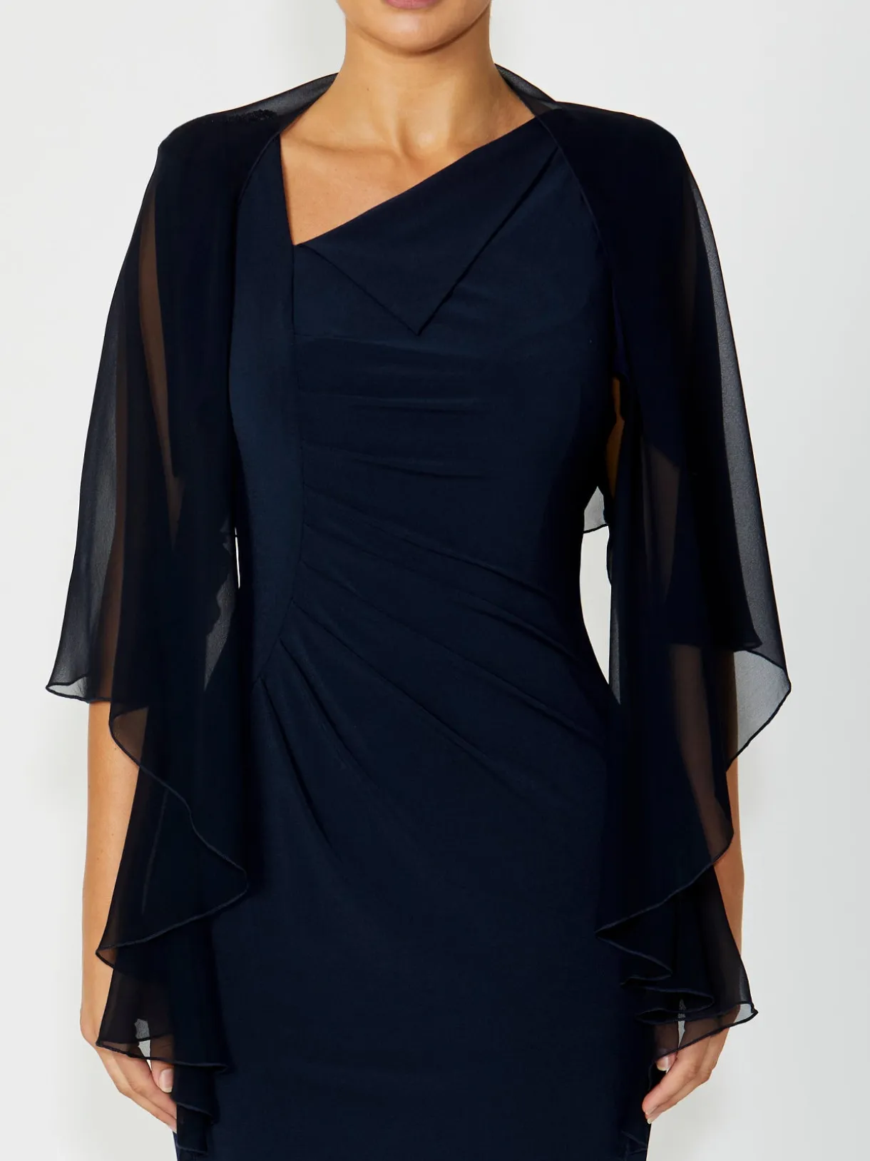 Anthea Crawford Shrugs<Silk Shrug Navy