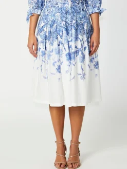 Anthea Crawford Skirts<Sally Cotton Skirt Blue
