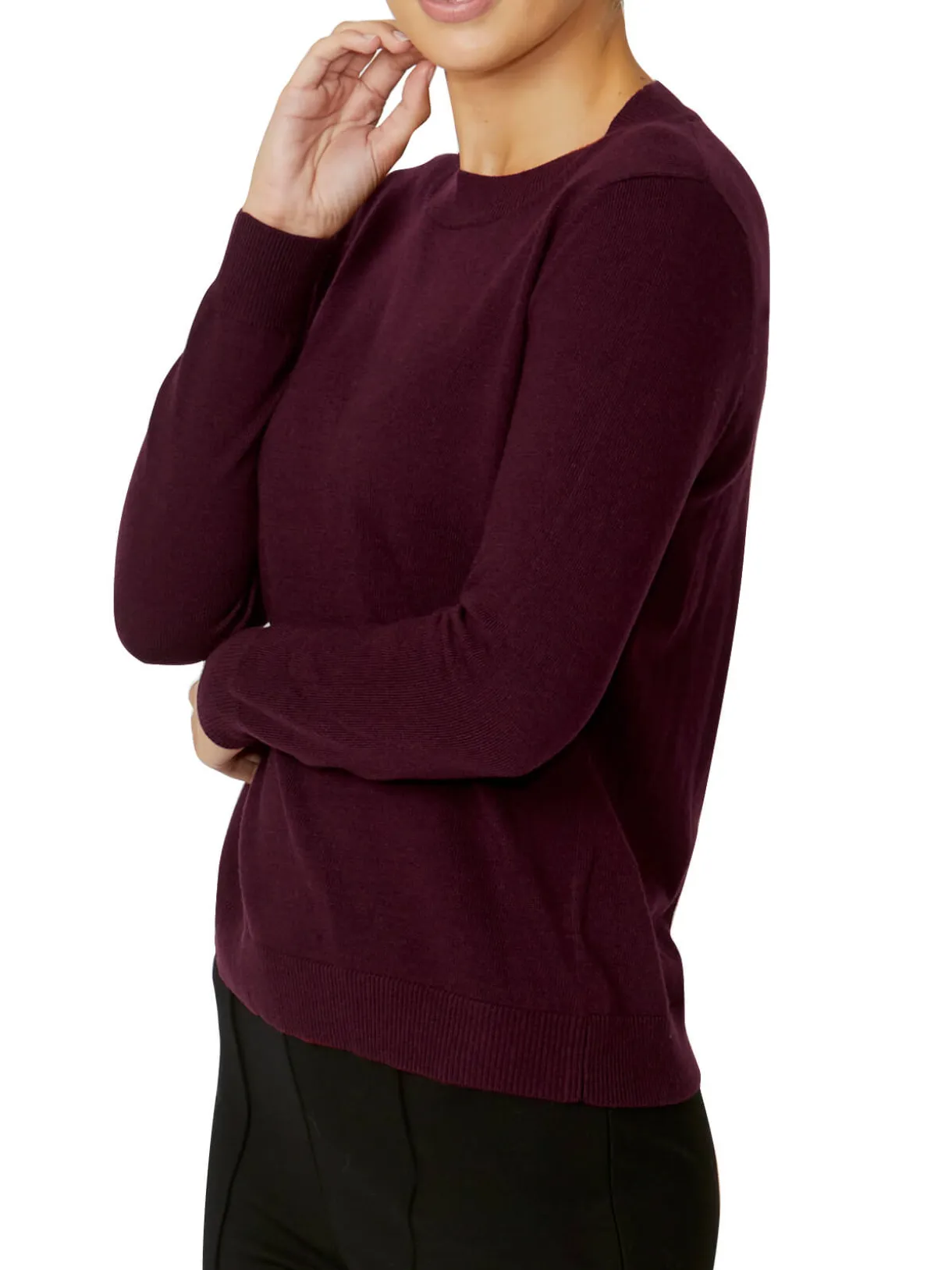 Anthea Crawford Knitwear<Verna Berry Knit Sweater MARLE BERRY